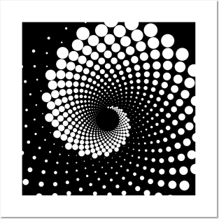Fibonacci Sequence: Spiraling Dots 2 on a Dark Background Posters and Art
